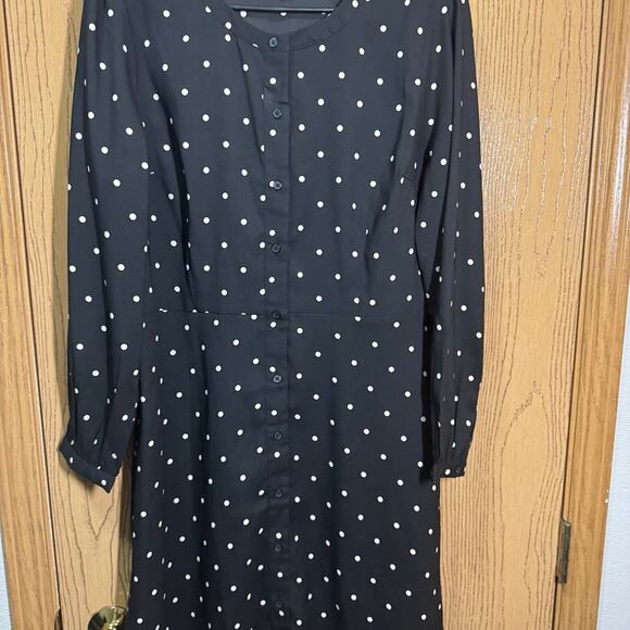 LOFT Dresses & Skirts - Loft petite polka dot button dress size 12